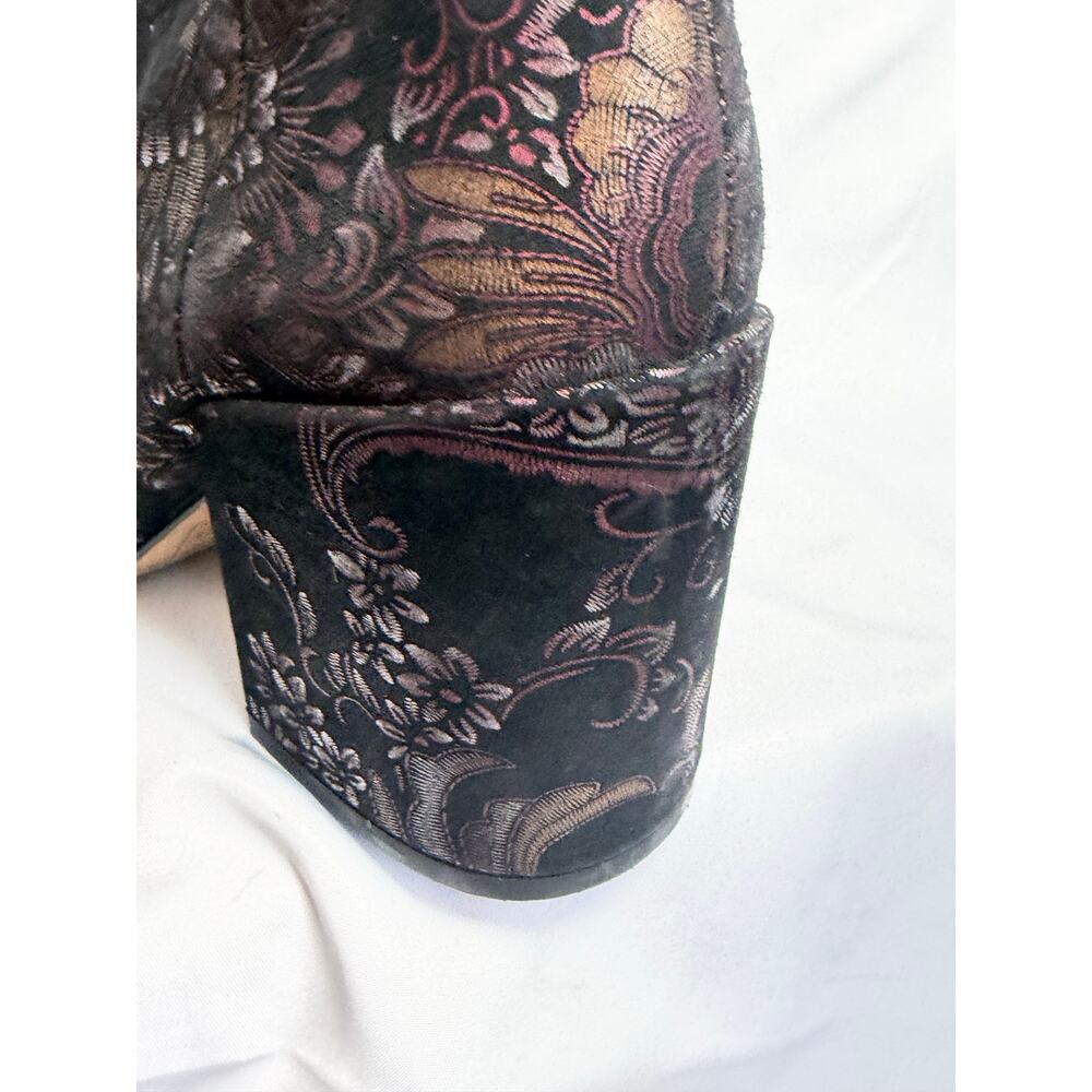 ALDO Metallic Brocade Chunky Ankle Booties Unique Paisley Purple 60s size 7 - Picture 10 of 10